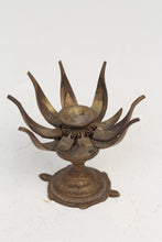 Load image into Gallery viewer, Dull Gold Real Antique Brass Lotus Candle Stand 8&quot; x 12&quot; - GS Productions
