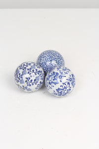 Blue High Gloss Hand Painted Ceramic Balls in Chinese Art - GS Productions