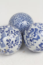 Load image into Gallery viewer, Blue High Gloss Hand Painted Ceramic Balls in Chinese Art - GS Productions
