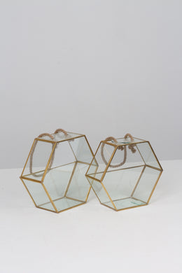 Golden Brass and Glass Lanterns with Jute Handle 10