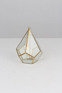 Golden Brass and Glass Hanging Lantern 10" x 15" - GS Productions