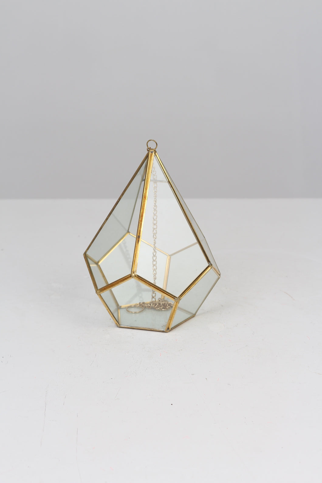 Golden Brass and Glass Hanging Lantern 10