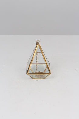 Golden Brass and Glass Hanging Lantern 7