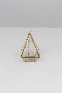 Golden Brass and Glass Hanging Lantern 7" x 10" - GS Productions