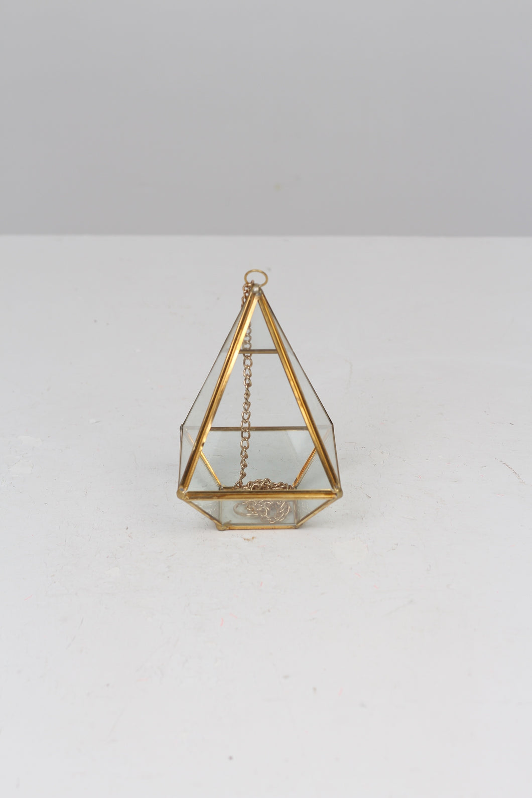 Golden Brass and Glass Hanging Lantern 7