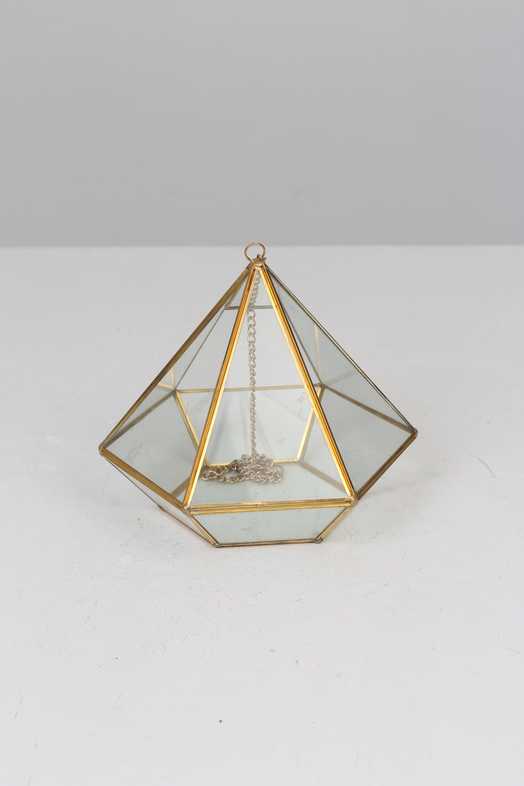 Golden Brass and Glass Hanging Lantern 10