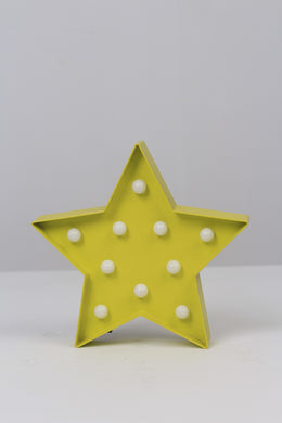Yellow Star Shaped Decoration Piece with Mini Led Bulb 9