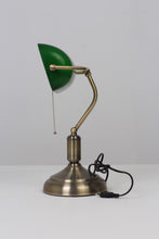 Load image into Gallery viewer, Green &amp; Gold Classic Study Table Lamp 9&quot; x 14&quot; - GS Productions
