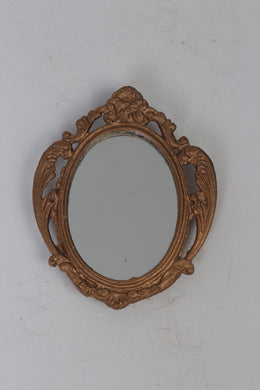 Gold Wrought Iron Victorian/Baroque Small Wall Mirror 4