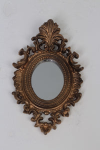 Antique Gold Victorian/Baroque Small Wall Mirror 6" x 10" - GS Productions
