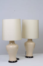 Load image into Gallery viewer, Set of 2 Beige &amp; oOff-white Contemporary/Classic Ceramic Table Lamps 8&quot; x 22&quot; - GS Productions
