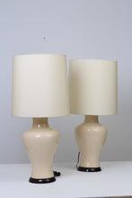 Load image into Gallery viewer, Set of 2 Beige &amp; oOff-white Contemporary/Classic Ceramic Table Lamps 8&quot; x 22&quot; - GS Productions
