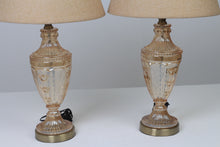 Load image into Gallery viewer, Set of 2 Beige &amp; Champaign Glass Table Lamps  6&quot; x 24&quot; - GS Productions
