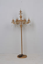 Load image into Gallery viewer, Golden Traditional Baroque Pedestal/Floor Lamp with Crystals Hangings 24&quot; x 65&quot; - GS Productions
