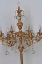 Load image into Gallery viewer, Golden Traditional Baroque Pedestal/Floor Lamp with Crystals Hangings 24&quot; x 65&quot; - GS Productions

