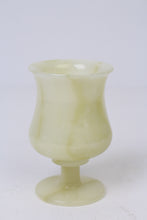 Load image into Gallery viewer, Set of 2 Off-White &amp; Greenish Marble Hand Crafted Goblet Glasses 6&quot; x 10&quot; - GS Productions
