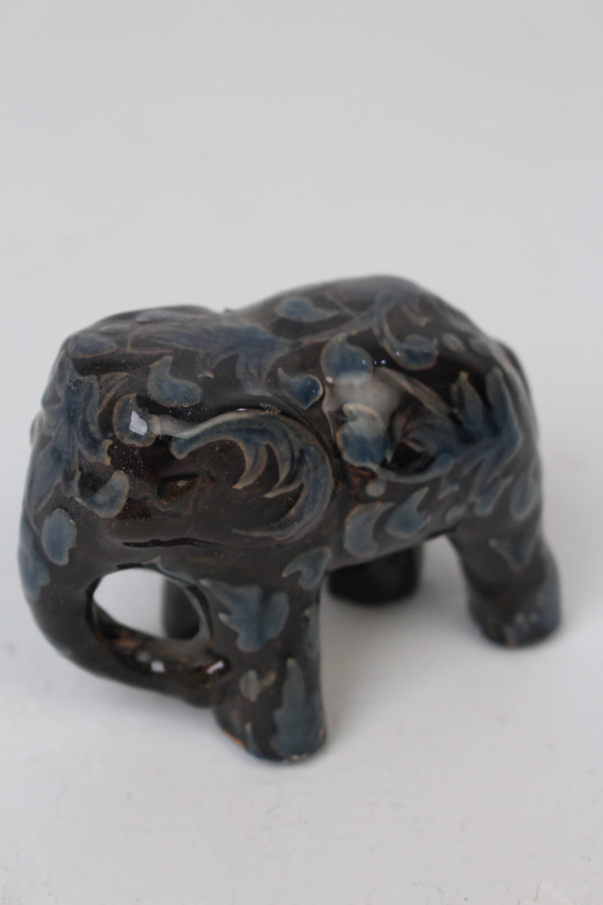 Grey & Blue Ceramic Decorative Elephant - GS Productions