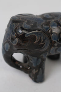 Grey & Blue Ceramic Decorative Elephant - GS Productions