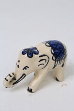Load image into Gallery viewer, Blue &amp; White Hand Painted Decorative Elephant in Ceramic 5&quot; x 7&quot; - GS Productions
