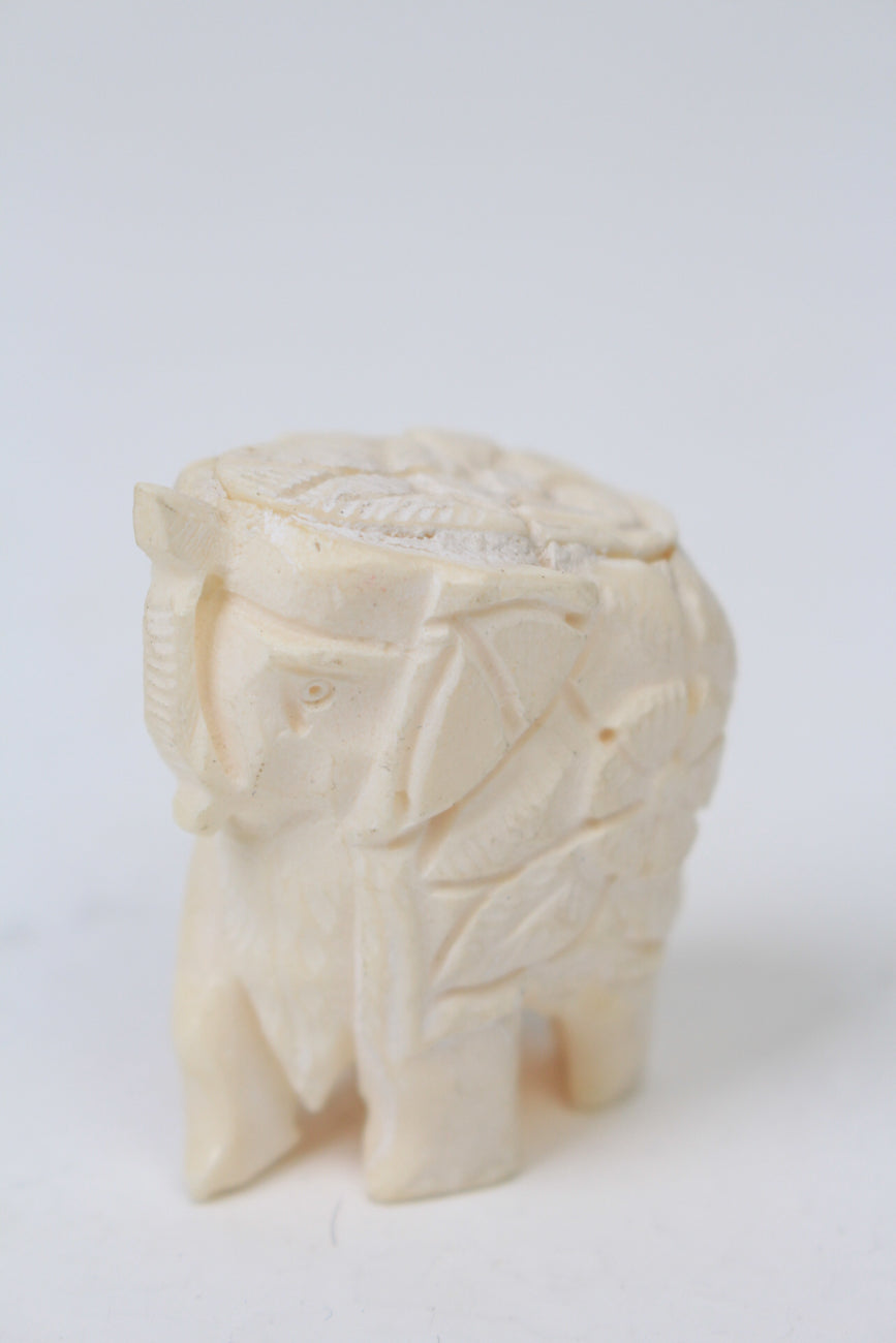 Off-White Hand Crafted Decorative Elephant in Ivory - GS Productions
