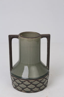 Dull Green Glazed Ceramic Traditional Vase/Pot 12