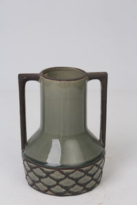 Dull Green Glazed Ceramic Traditional Vase/Pot 12" x 18 - GS Productions