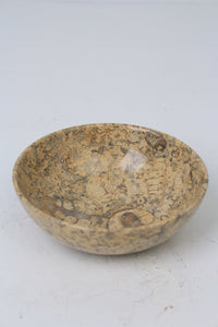 Beige & Brown Hand Crafted Marble Bowl 5" x 10" - GS Productions