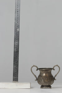 Antique silver traditional metal sugar pot  6" x 8" - GS Productions