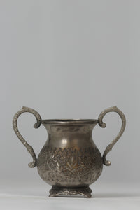 Antique silver traditional metal sugar pot  6" x 8" - GS Productions