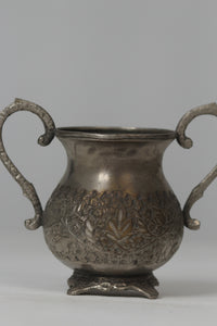 Antique silver traditional metal sugar pot  6" x 8" - GS Productions