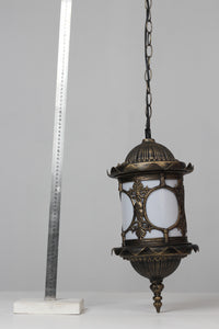 Black n gold antique moroccan hanging light  14" - GS Productions