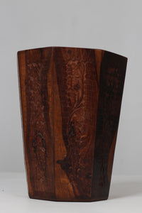 Brown wooden carved planter  12" - GS Productions