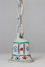 Load image into Gallery viewer, White &amp; Blue hand painted clay bell hanging shade  6&quot; x 15&quot; - GS Productions
