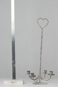 White metal candle stand - GS Productions