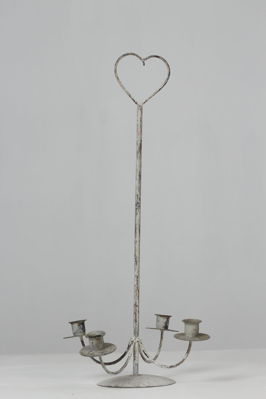 White metal candle stand - GS Productions