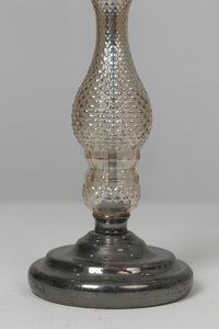Dull gold n champagne metal n glass traditional candle stand - GS Productions