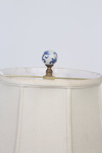 Blue & Off-White Classic Chinese Printed Table Lamp - GS Productions
