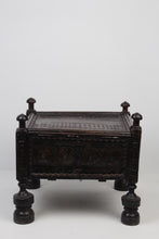 Load image into Gallery viewer, Black Wooden Carved Traditional Swati Table - GS Productions
