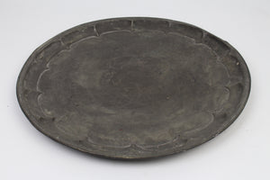 Dark Copper Real Antique Carved Traditional Tray in Brass - GS Productions