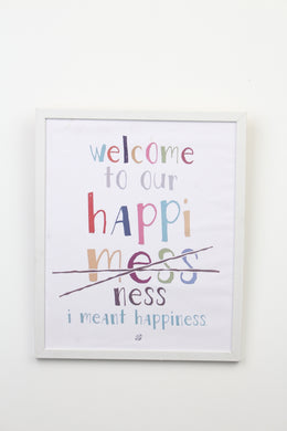 White & Multi Coloured Quote with White Wooden Frame - GS Productions