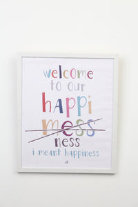 White & Multi Coloured Quote with White Wooden Frame - GS Productions