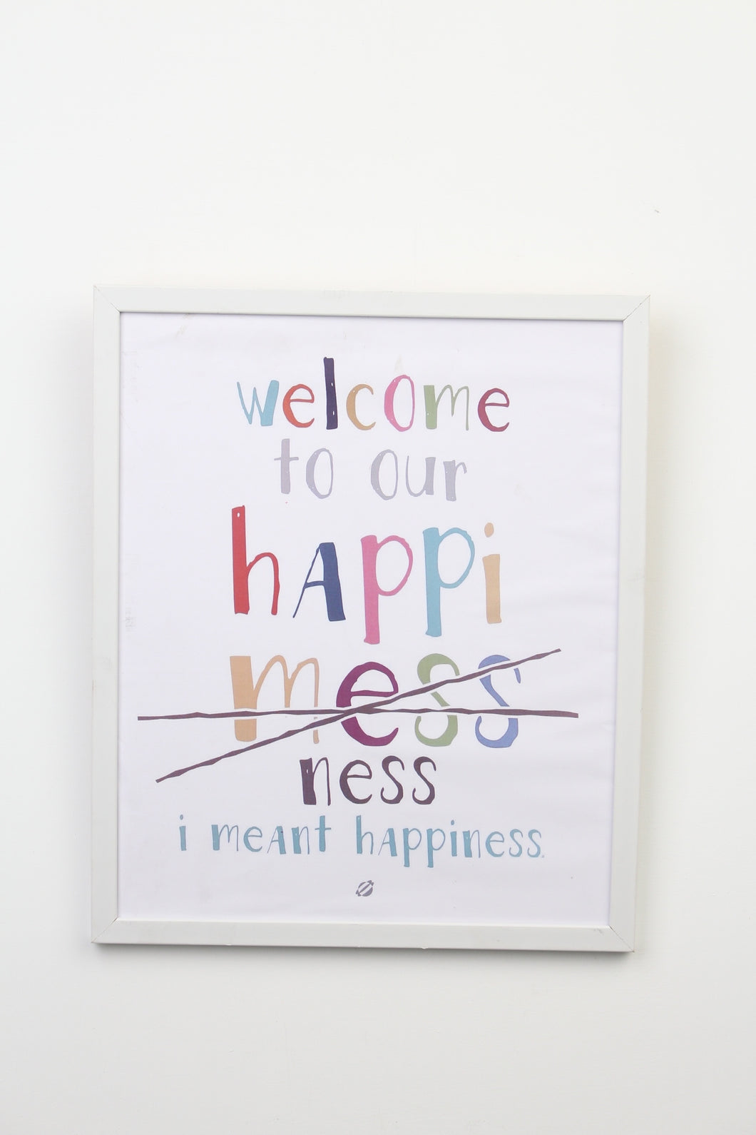White & Multi Coloured Quote with White Wooden Frame - GS Productions
