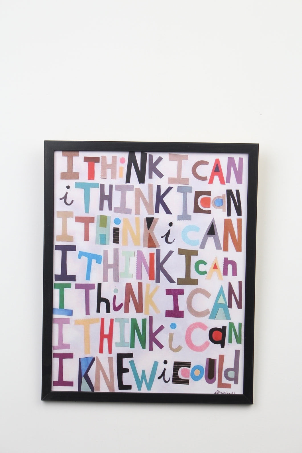White & Multi Coloured Quote/Typography Design with Black Wooden Frame - GS Productions