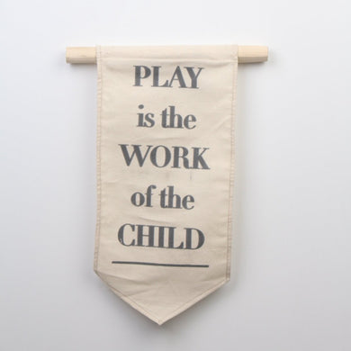 Off-White & Black Quote on Fabric Bunting with Wooden Stick - GS Productions