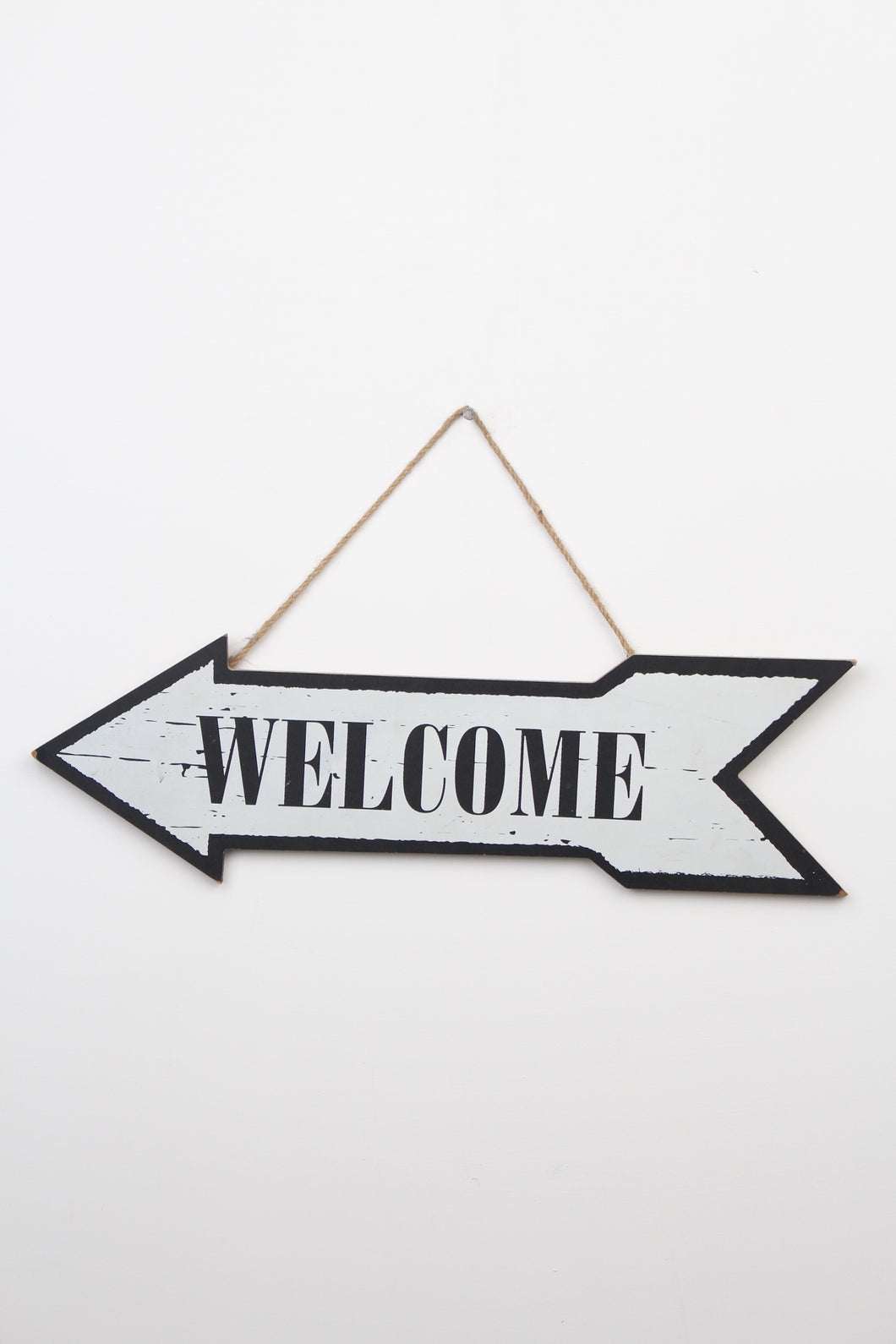 Black & White Wooden Hanging Arrow with Welcome Sign - GS Productions