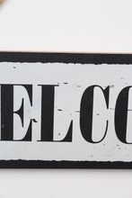 Load image into Gallery viewer, Black &amp; White Wooden Hanging Arrow with Welcome Sign - GS Productions
