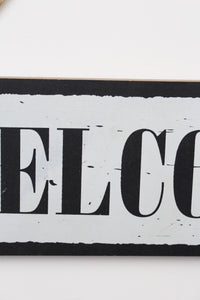 Black & White Wooden Hanging Arrow with Welcome Sign - GS Productions