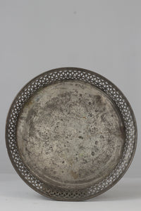 Dull Antique Silver Traditional Carved Tray 13" x 13" - GS Productions
