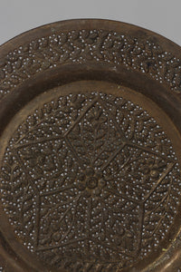 Dull Antique Traditional Fully Carved Copper Tray 11" x 11" - GS Productions