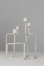 Load image into Gallery viewer, White metal modern candle stand  12&quot; - GS Productions
